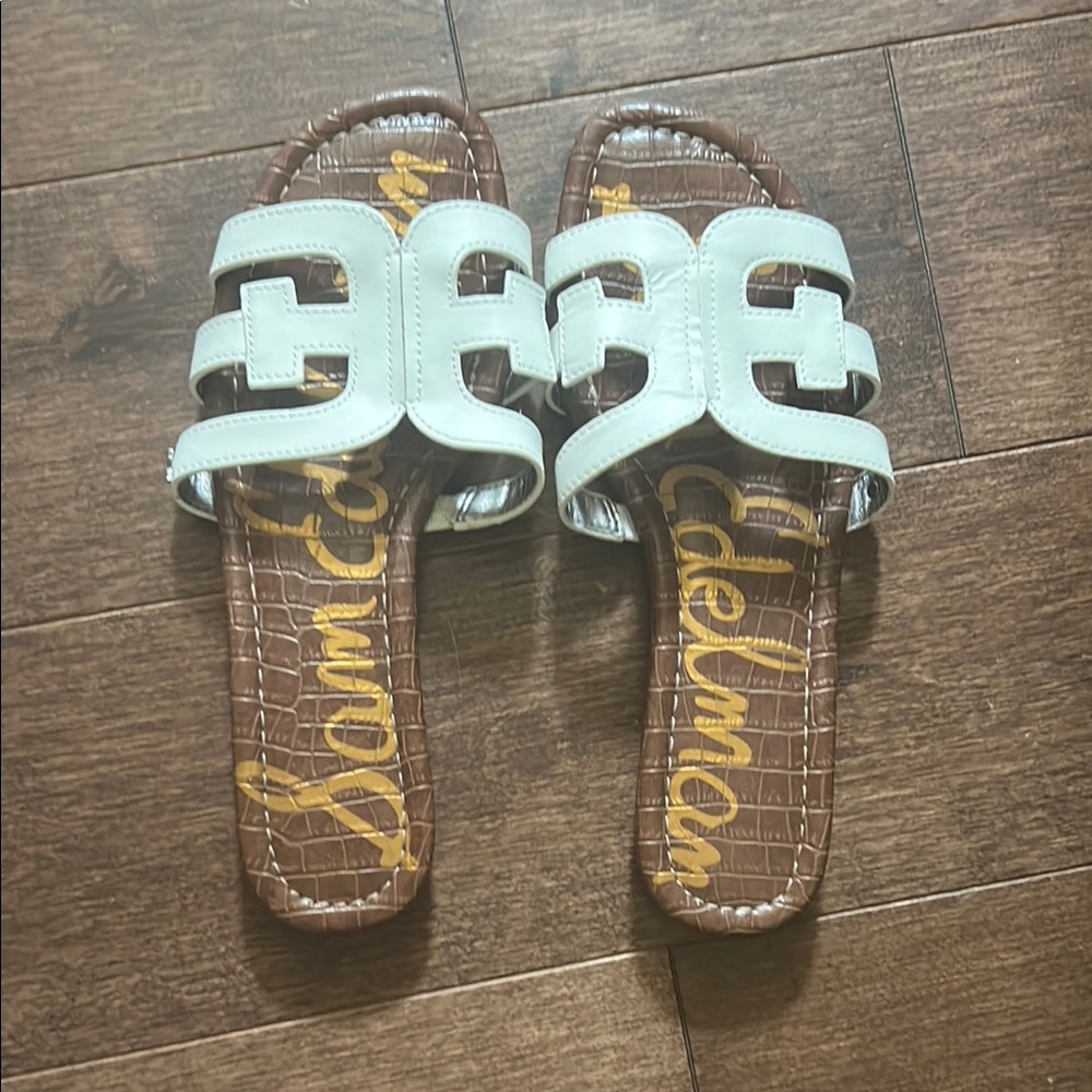 Sam Edelman White Slide Sandals